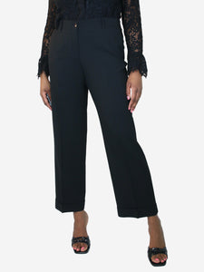 Etro Black jacquard patterned trousers - size UK 16