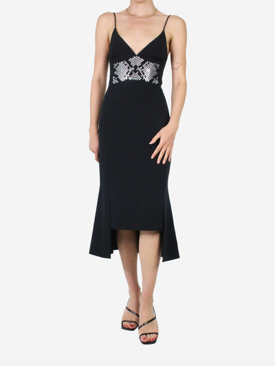 Black mirror beaded slip dress - size UK 8 Dresses David Koma