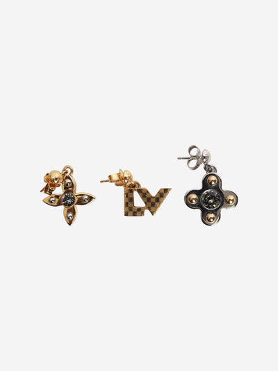 Gold set of three motif earrings Earrings Louis Vuitton 