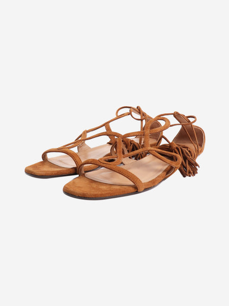 Tan Gitana 90mm suede sandals - size EU 36.5 alternate image