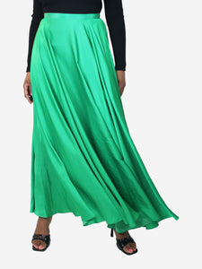 AZ Factory Green satin draped maxi skirt - size UK 12