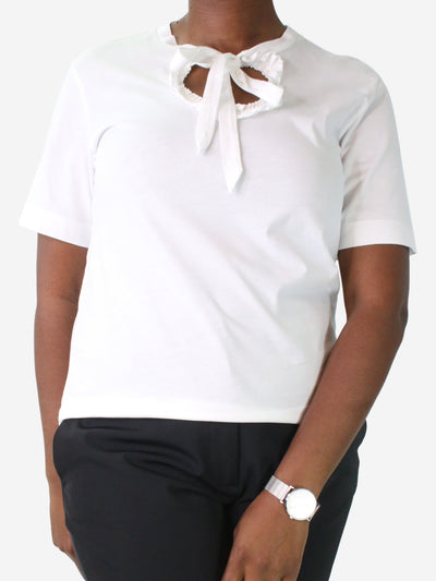 White short-sleeved neck-tie t-shirt - size M Tops Simone Rocha