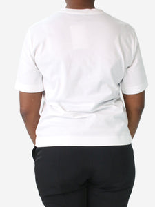 Simone Rocha White short-sleeved neck-tie t-shirt - size M