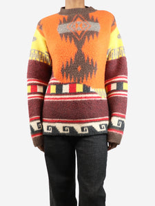 Alanui Orange over the Andes wool sweater - size XS