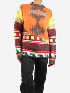 Alanui Orange over the Andes wool sweater - size XS