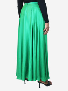AZ Factory Green satin draped maxi skirt - size UK 12