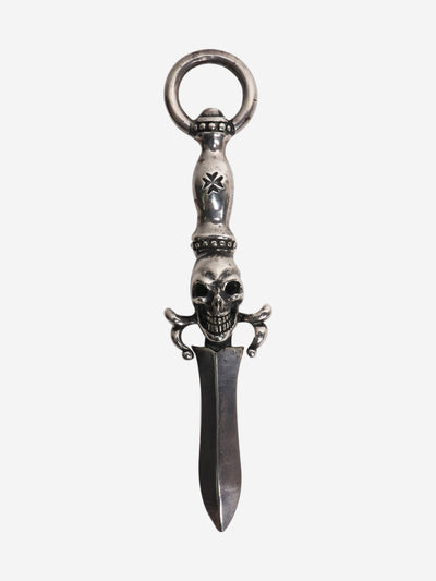 Silver dagger pendant with skull design Necklaces Gaboratory 
