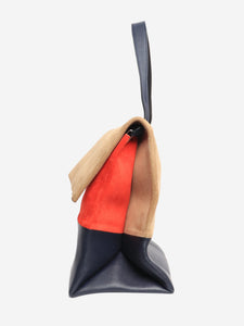 Celine Multicolour suede and leather shoulder bag