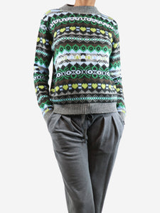 Weekend Max Mara Multicolour Opaco jacquard alpaca and wool sweater - size UK 6