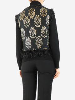 Black embroidered feather gilet - size UK 10 Coats & Jackets Giambattista Valli 