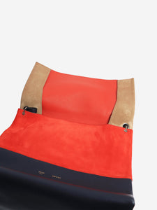 Celine Multicolour suede and leather shoulder bag