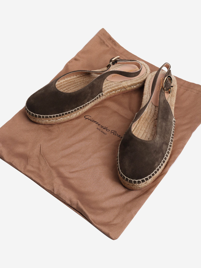 Khaki Paz espadrilles - size EU 36.5 Flat Shoes Gianvito Rossi 