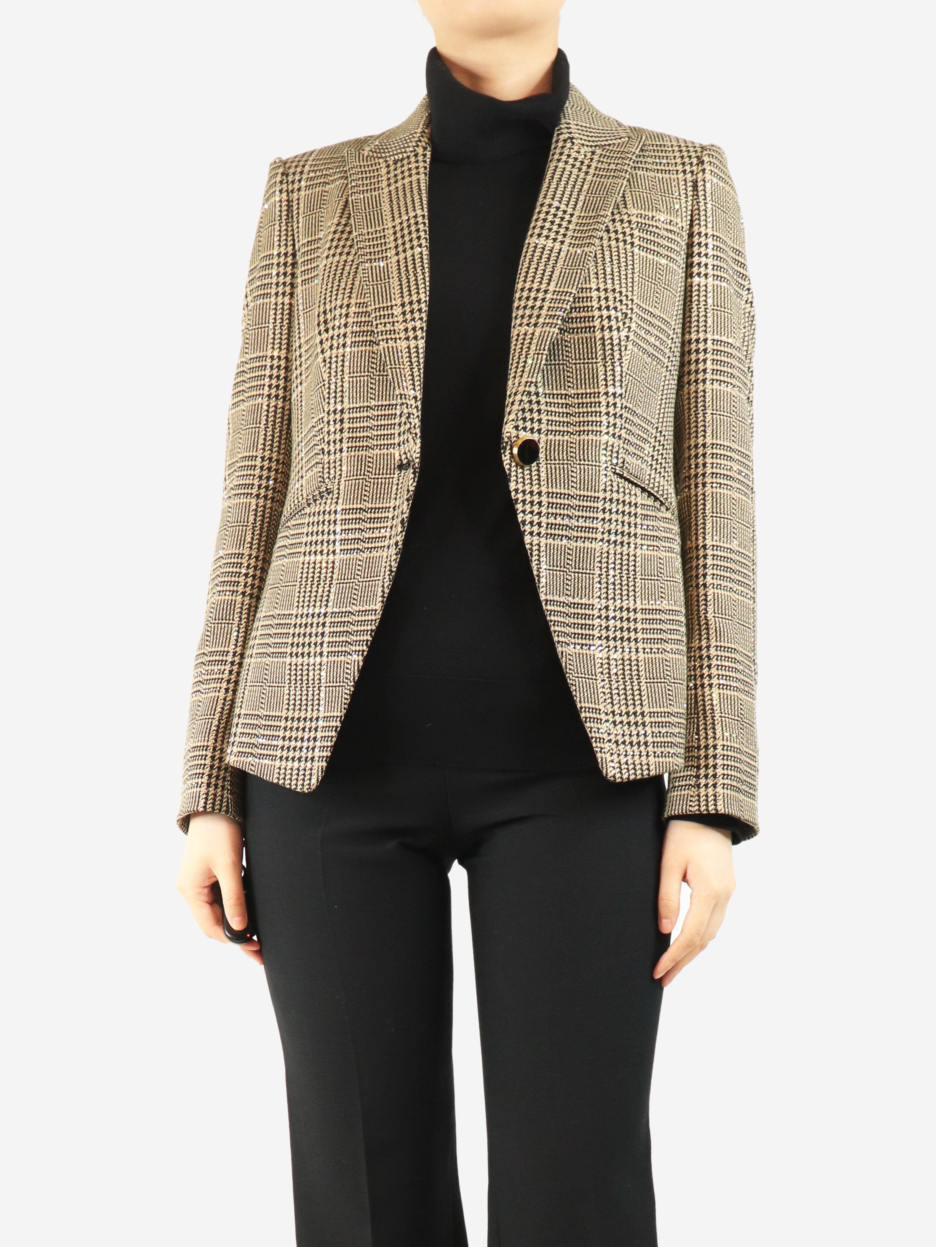 Neutral Dickey crystal-embellished jacket - size UK 8 Coats & Jackets Veronica Beard 