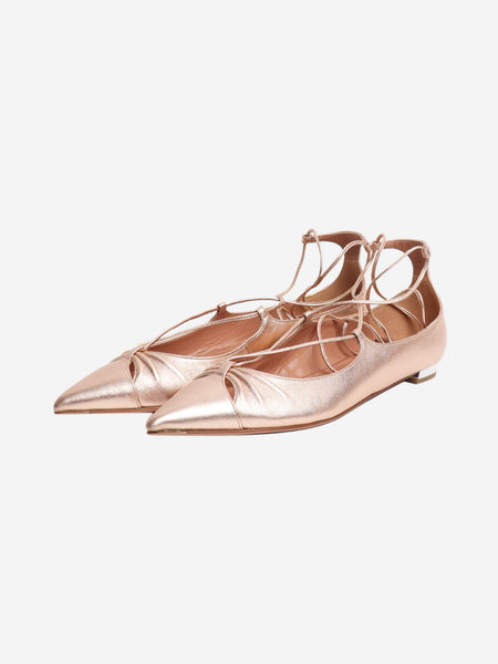 Rose gold Gabi leather ballet flats - size EU 37.5 alternate image