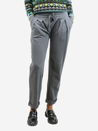 Grey straight-leg pleated drawstring trousers - size XS Trousers Brunello Cucinelli 