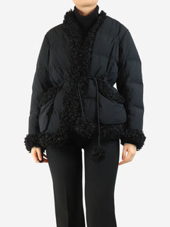 Black shearling detail down jacket - size S Coats & Jackets Lenki Lenki 