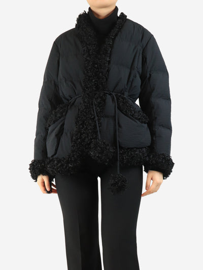 Black shearling detail down jacket - size S Coats & Jackets Lenki Lenki 