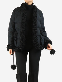 Black shearling detail down jacket - size S Coats & Jackets Lenki Lenki 