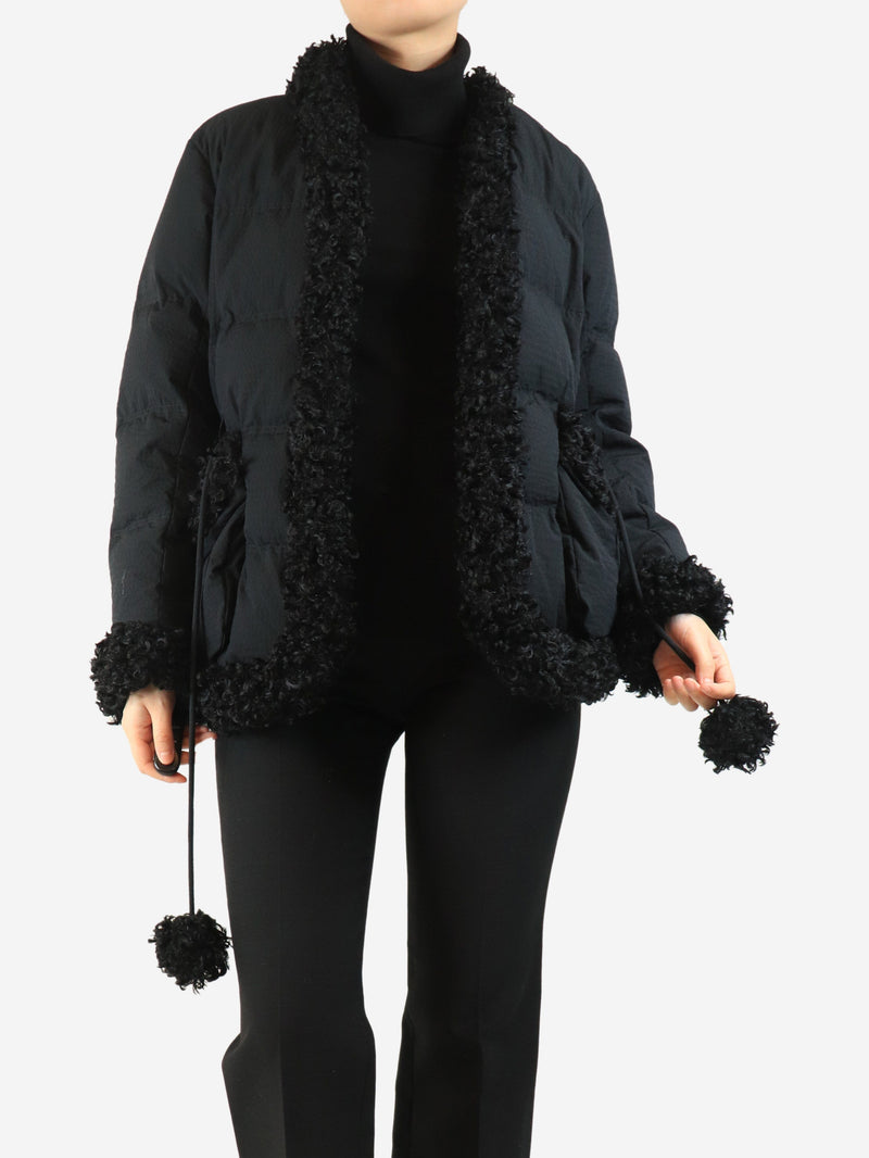 Black shearling detail down jacket - size S Coats & Jackets Lenki Lenki 