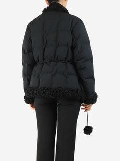 Black shearling detail down jacket - size S Coats & Jackets Lenki Lenki 