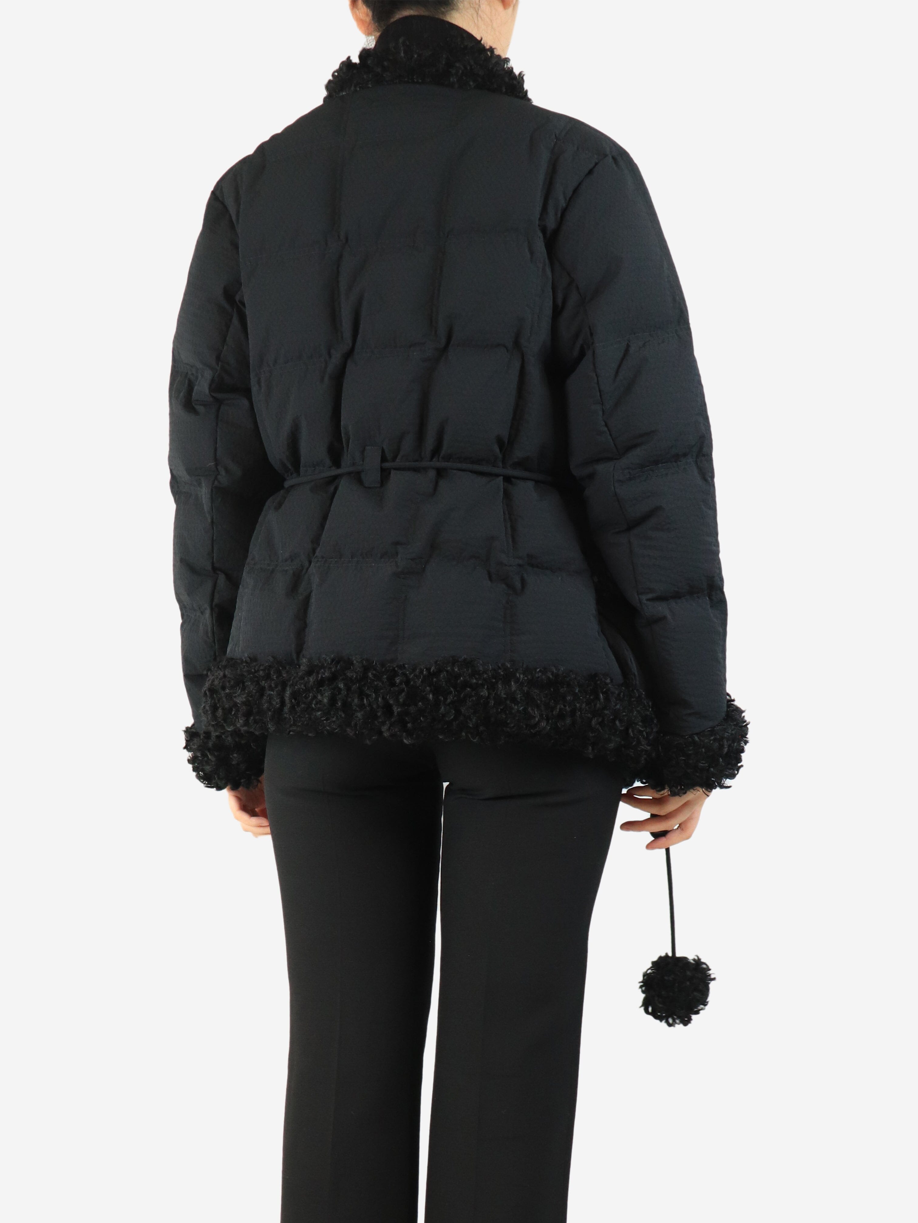 Black shearling detail down jacket - size S Coats & Jackets Lenki Lenki 