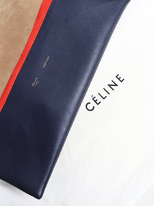 Celine Multicolour suede and leather shoulder bag