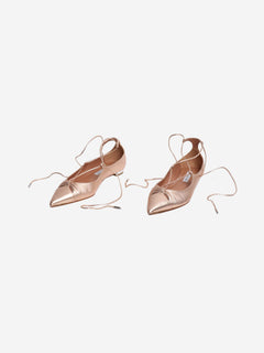 Rose gold Gabi leather ballet flats - size EU 37.5 Flat Shoes Aquazzura 