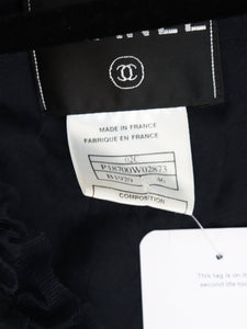 Chanel Navy 2002 ruffle detailing jacket - size UK 18