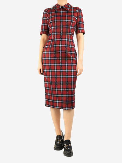 Red Valletta tartan midi dress - size UK 8 Dresses Emilia Wickstead 
