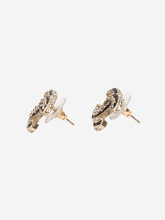 Gold and black CC chain-detail stud earrings Earrings Chanel 