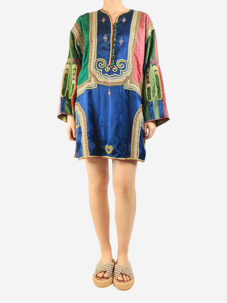 Multicolour silk tunic dress - size UK 10 product image