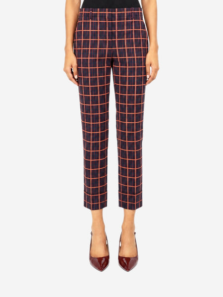 Purple York Plaid crop cuff trousers - size UK 6 product image