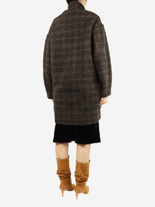 Isabel Marant Etoile Brown plaid wool-blend jacket - size UK 10