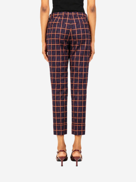 Purple York Plaid crop cuff trousers - size UK 6 alternate image