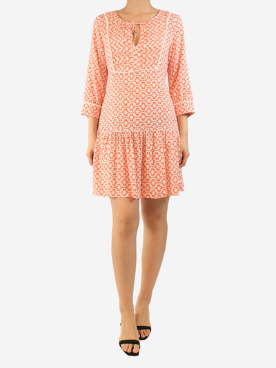 Orange geometric printed mini dress - size M Dresses Heidi Klein 