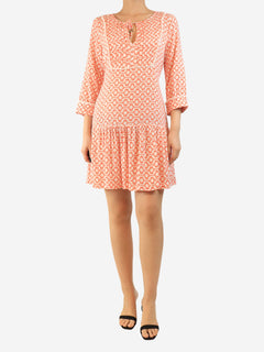 Orange geometric printed mini dress - size M Dresses Heidi Klein 