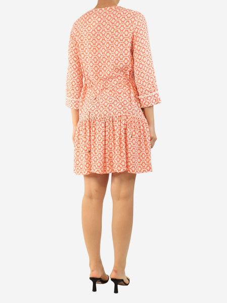 Orange geometric printed mini dress - size M alternate image