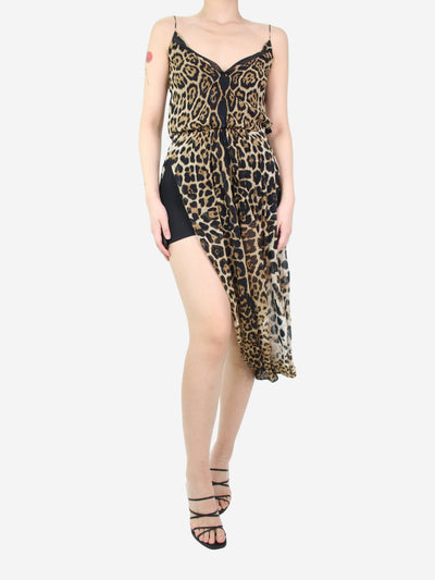 Animal Print leopard print silk dress - size UK 8 Dresses Saint Laurent 