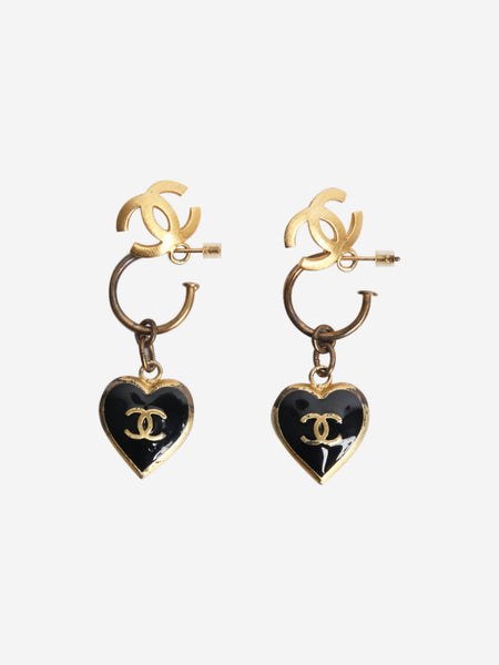 Black heart drop earrings product image