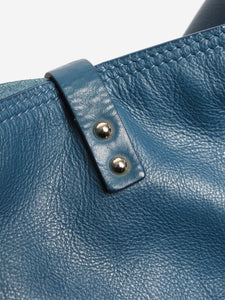 Jil Sander Blue leather tassel tote bag
