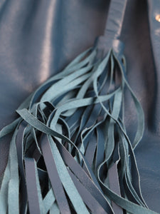 Jil Sander Blue leather tassel tote bag