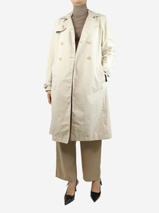 Prada Cream double-breasted belted trench coat - size UK 12