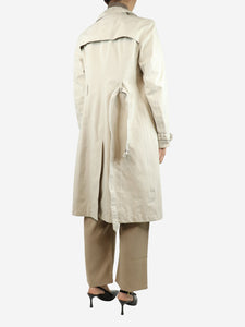 Prada Cream double-breasted belted trench coat - size UK 12