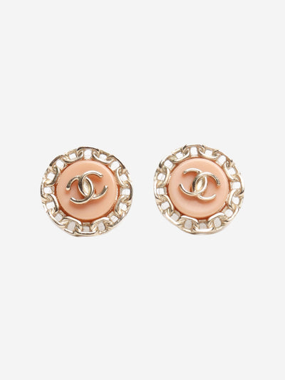 Pink cc chain studs Earrings Chanel 