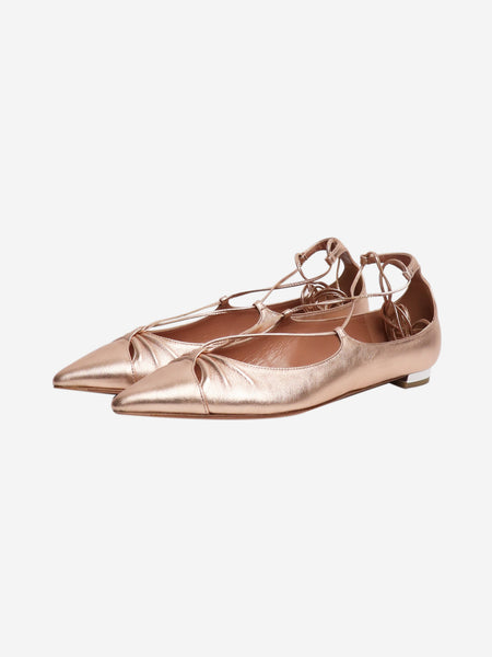 Rose gold Gabi leather ballet flats - size EU 37 alternate image