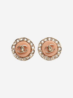 Pink cc chain studs Earrings Chanel 