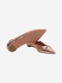 Rose gold Gabi leather ballet flats - size EU 37.5 Flat Shoes Aquazzura 