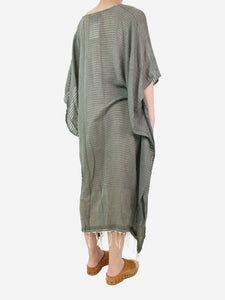 Su Olive green v-neck cotton kaftan - size One Size