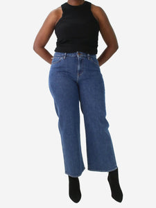 3x1 NYC Blue mid-rise cropped flare jeans - size UK 14