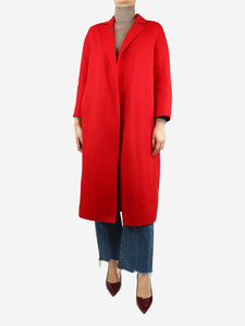 S Max Mara Red belted wool coat - size UK 8